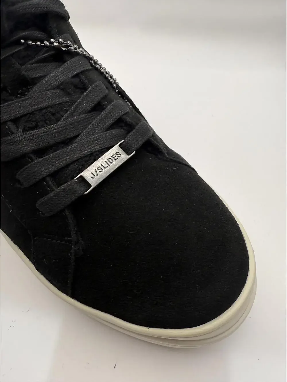 NEW JSlides Black Suede Women's Sneakers with Shearling Lining 7
